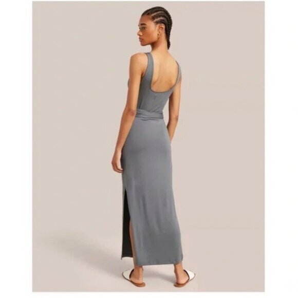 Modern Citizen Slate Gray Kelis Tie Waist Maxi Dress M - Picture 12 of 12
